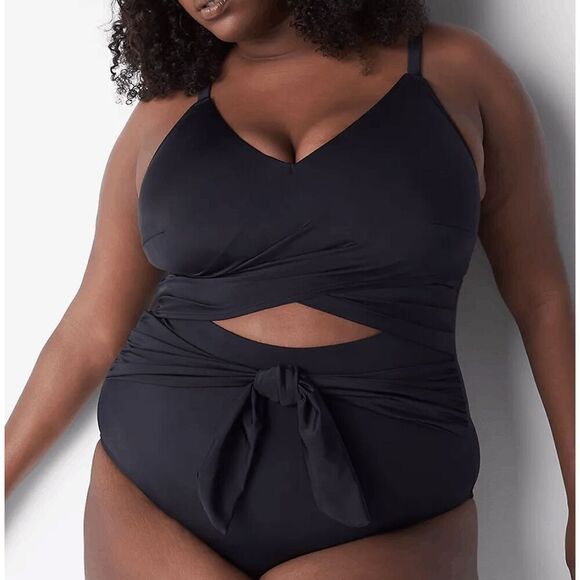 NWT Lane Bryant No-Wire Wrap Swim One-Piece - Picture 3 of 3